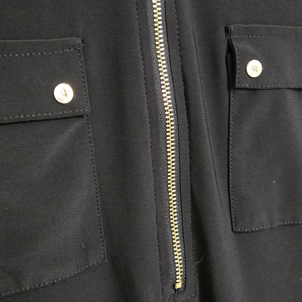 Anne Klein Black Blouse with Gold Zipper - Picture 3 of 5